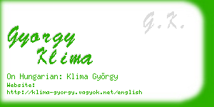 gyorgy klima business card